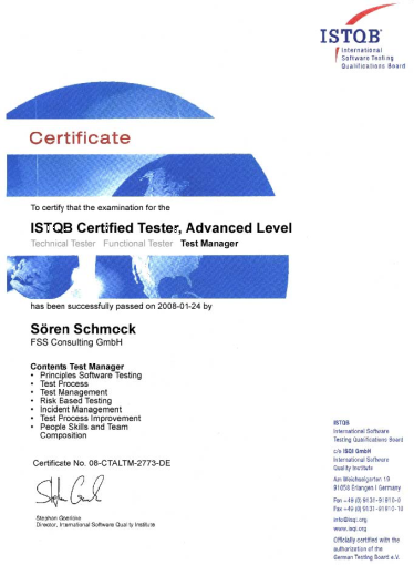 ISTQB® Advanced Level – Test Manager (CTAL-TM)